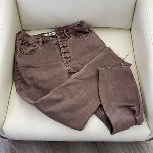Free People Raw Hem Mauve Jean